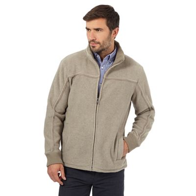 Big and tall beige zip through jacket